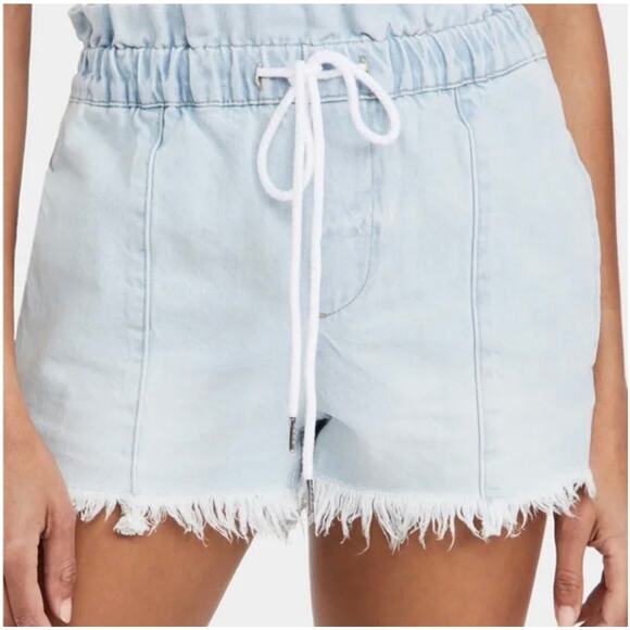 PISTOLA Paper Bag Waist Cooper Blue Denim Pull-on Shorts Size Small - Picture 4 of 9